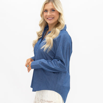 Kathryn Classic Button-Up, Chambray