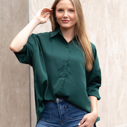 Kathryn Classic Button-Up, Forest Green