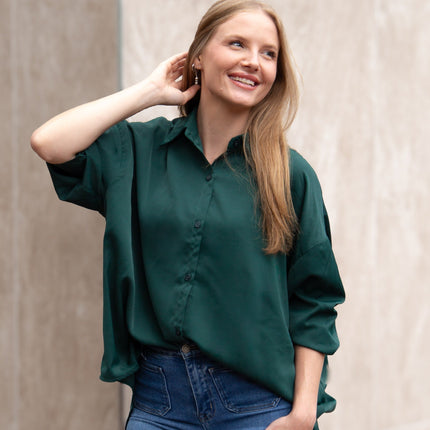 Kathryn Classic Button-Up, Forest Green