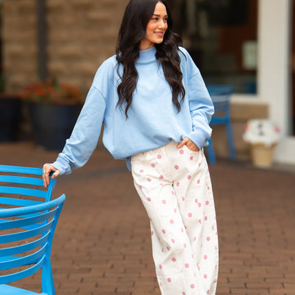 Mock Neck Sweatshirt, Blue