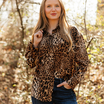 Kathryn Button-Up, Leopard