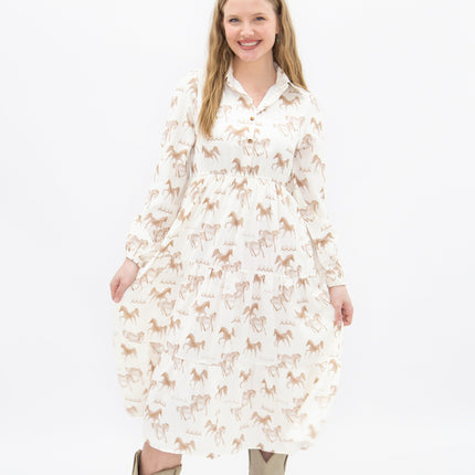 Horse Print Shirt Dress