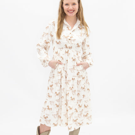 Horse Print Shirt Dress