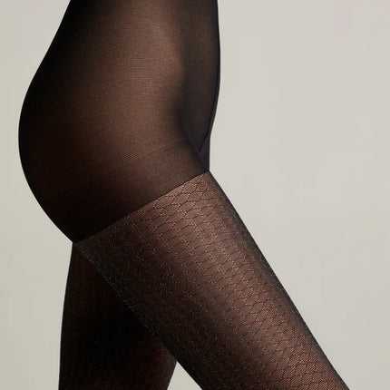 Conte Silver 40 Den - Fantasy Women's Tights with a shimmery openwork honeycomb pattern (20S-94SP)