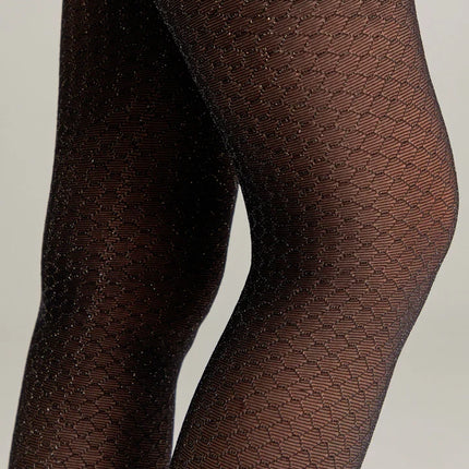 Conte Silver 40 Den - Fantasy Women's Tights with a shimmery openwork honeycomb pattern (20S-94SP)