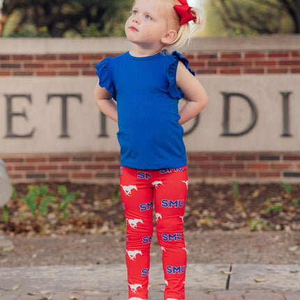 SMU Red Mustang Leggings