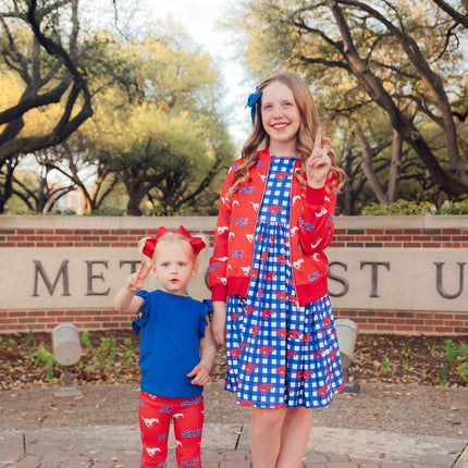 SMU Red Mustang Leggings