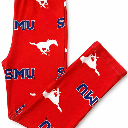 SMU Red Mustang Leggings