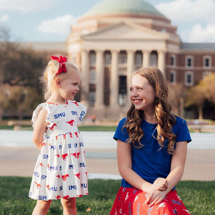 SMU Red Mustang Ruffle Twirl Skort