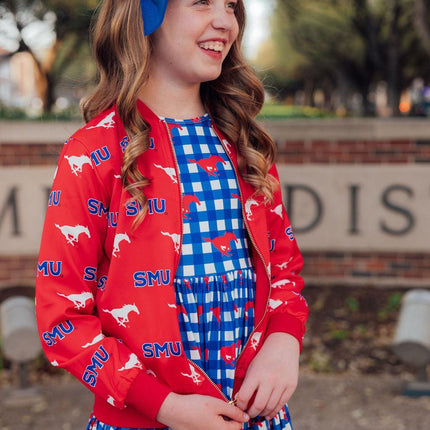 SMU Red Mustang Satin Jacket