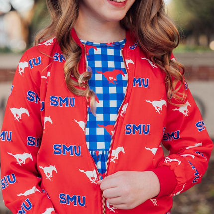 SMU Red Mustang Satin Jacket