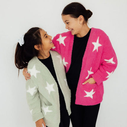 Sage/Coconut Star Cozy Cardigan