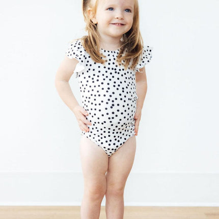 Scattered Dot S/S Flutter Sleeve Leotard