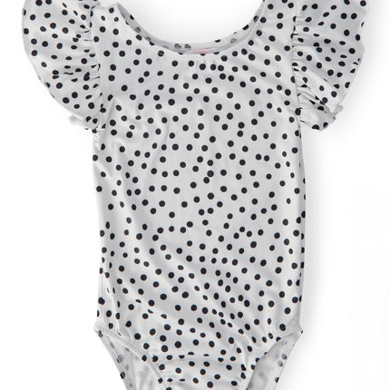 Scattered Dot S/S Flutter Sleeve Leotard