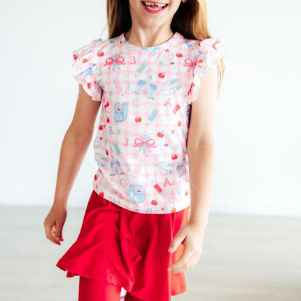 School Days S/S Ruffle Tee