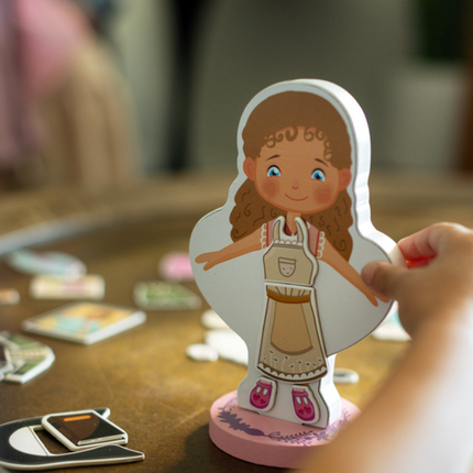 My Saint Thérèse, A magnetic wooden dress-up doll set