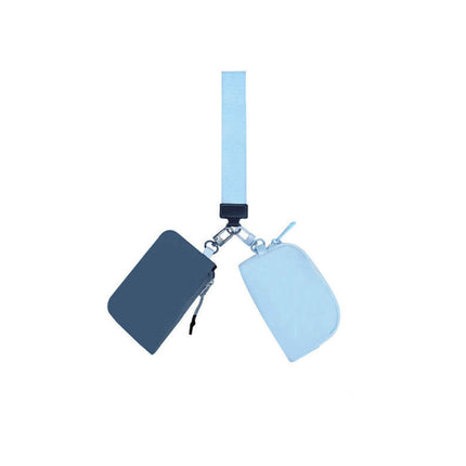 Clippable Dual Pouch Wristlet Wallet