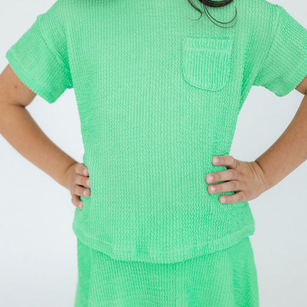 SALE Seafoam Green Scrunchy Pocket Tee