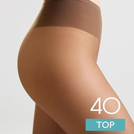 Conte Top 40 Den - Classic Women's Tights Sheer to Waist T-top Low Waist (8S-64SP)