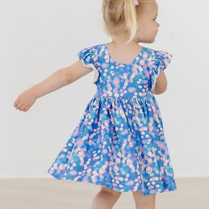 Shimmer & Shine Flutter Sleeve Twirl Dress