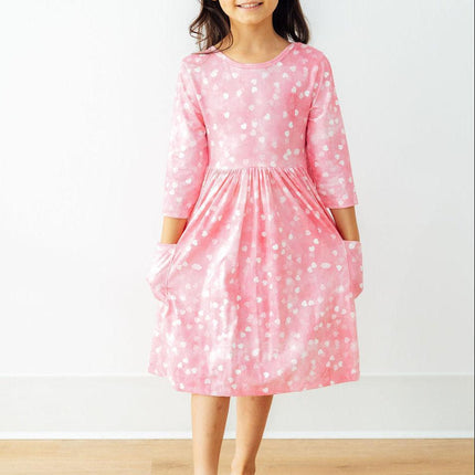 Shine Bright 3/4 Sleeve Pocket Twirl Dress