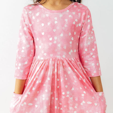 Shine Bright 3/4 Sleeve Pocket Twirl Dress