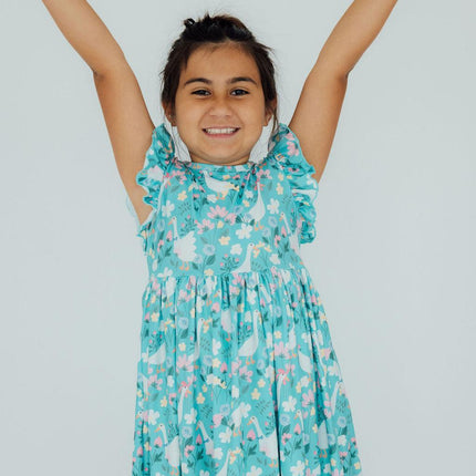 Silly Goose Flutter Sleeve Twirl Dress