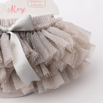 SALE Silver Glitter Ruffle Tutu Bloomer