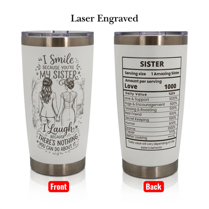 Funny Sister Travel Mug 20oz Vacuum Insulated Tumbler Flask