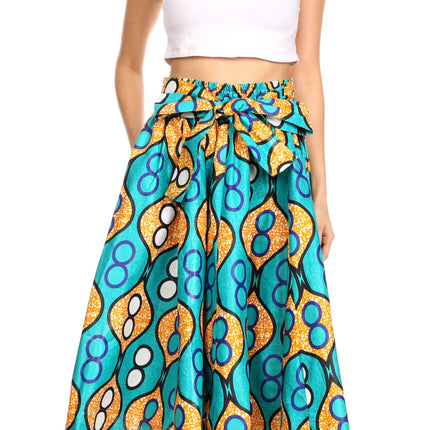 Sakkas African Dutch Ankara Wax Print Full Circle Skirt