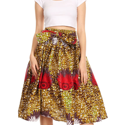 Sakkas African Dutch Ankara Wax Print Full Circle Skirt