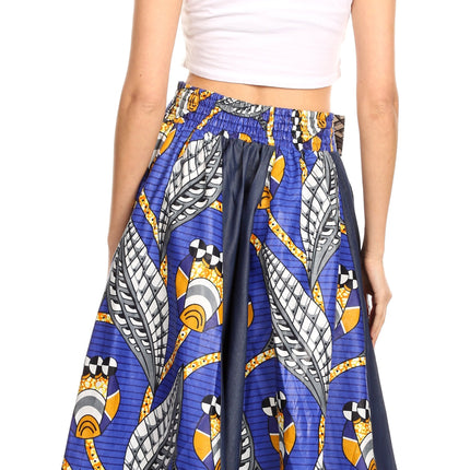 Sakkas Monifa Long Maxi Skirt Colorful Ankara Wax Dutch African Skirt Gorgeous