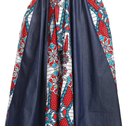Sakkas Monifa Long Maxi Skirt Colorful Ankara Wax Dutch African Skirt Gorgeous