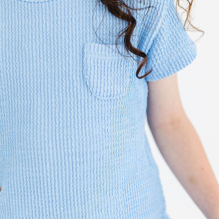 SALE Sky Blue Scrunchy Pocket Tee