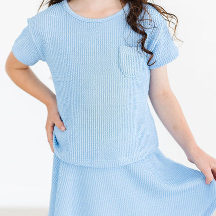 SALE Sky Blue Scrunchy Pocket Tee