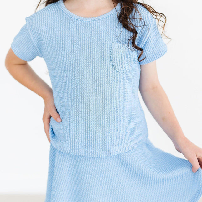 SALE Sky Blue Scrunchy Pocket Tee - Dashing Nova