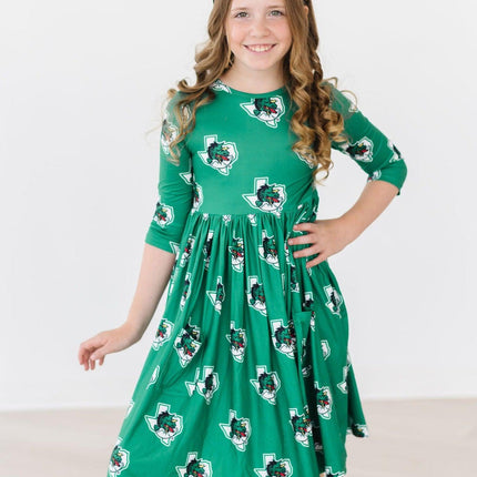 Southlake Carroll Dragons 3/4 Sleeve Pocket Twirl Dress