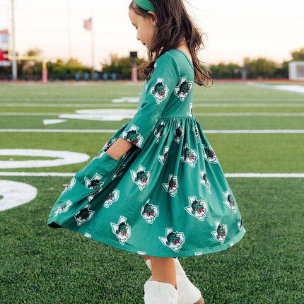 Southlake Carroll Dragons 3/4 Sleeve Pocket Twirl Dress