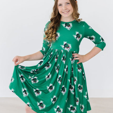 Southlake Carroll Dragons 3/4 Sleeve Pocket Twirl Dress