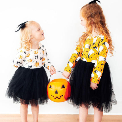 Pretty in Pumpkin L/S Tutu Dress