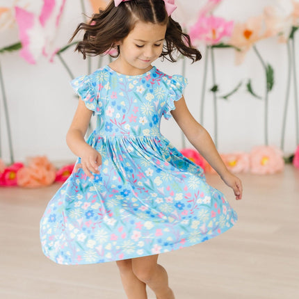 Springtime Splendor Flutter Sleeve Twirl Dress