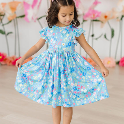 Springtime Splendor Flutter Sleeve Twirl Dress