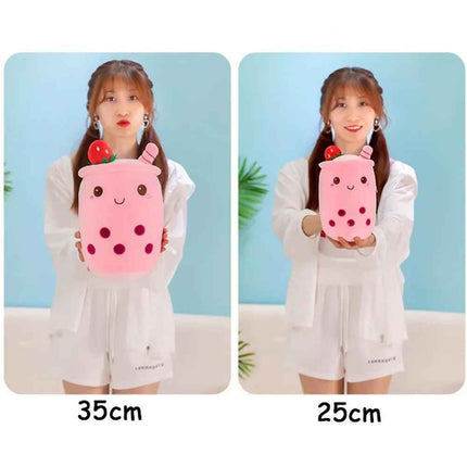 Boba Stuffed Animal, Bubble Tea Toy, Ultra Soft Spandex Fabric, 25cm 35cm Kawaii Figure, Cute Room Decor For Her