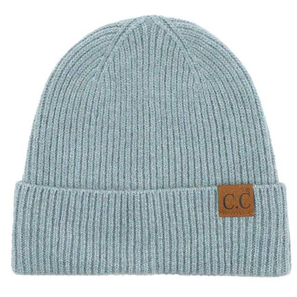 C.C Soft Recycled Fine Yarn Cuff Beanie Hats