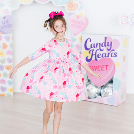 Sucker for You 3/4 Sleeve Pocket Twirl Dress