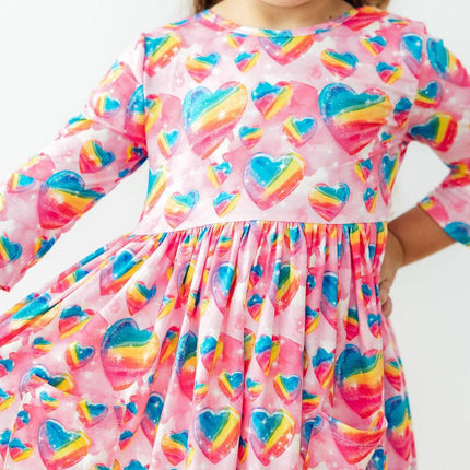 Sugar & Spice 3/4 Sleeve Pocket Twirl Dress