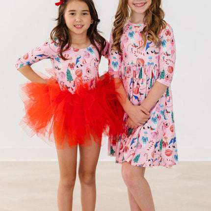 Sugarplum Fairy 3/4 Sleeve Pocket Twirl Dress