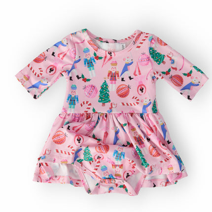 Sugarplum Fairy 3/4 Sleeve Twirl Bodysuit
