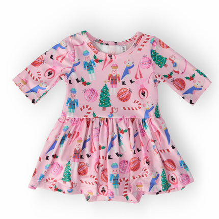 Sugarplum Fairy 3/4 Sleeve Twirl Bodysuit