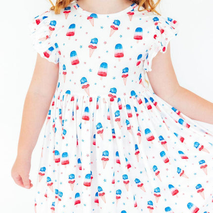 Summer Sweets Flutter Sleeve Twirl Dress